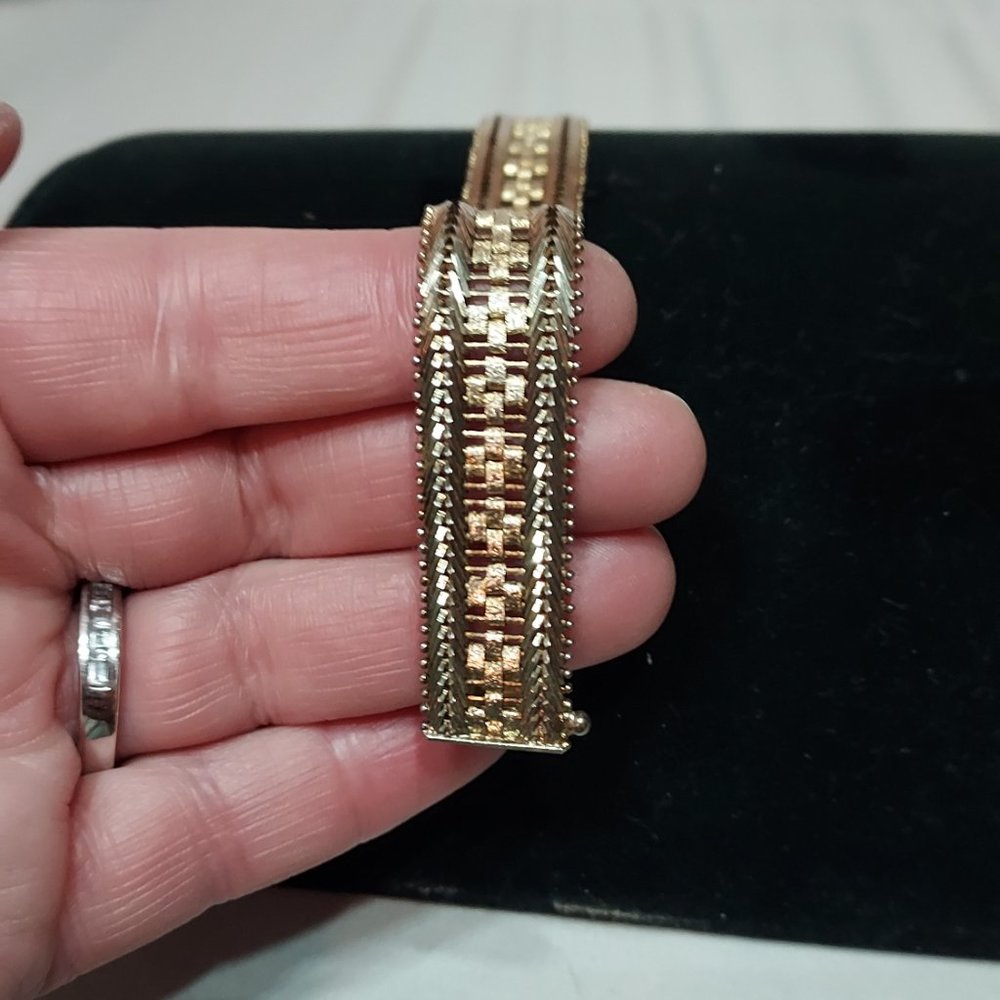 VTG WIDE Riccio Italy Designed 925 Sterling Silver Italian BRACELET by Milor - Picture 3 of 9